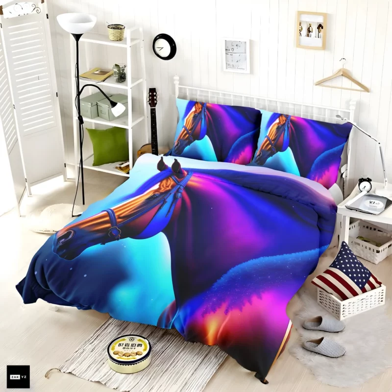 Colorful Horse Portrait Bedding Set