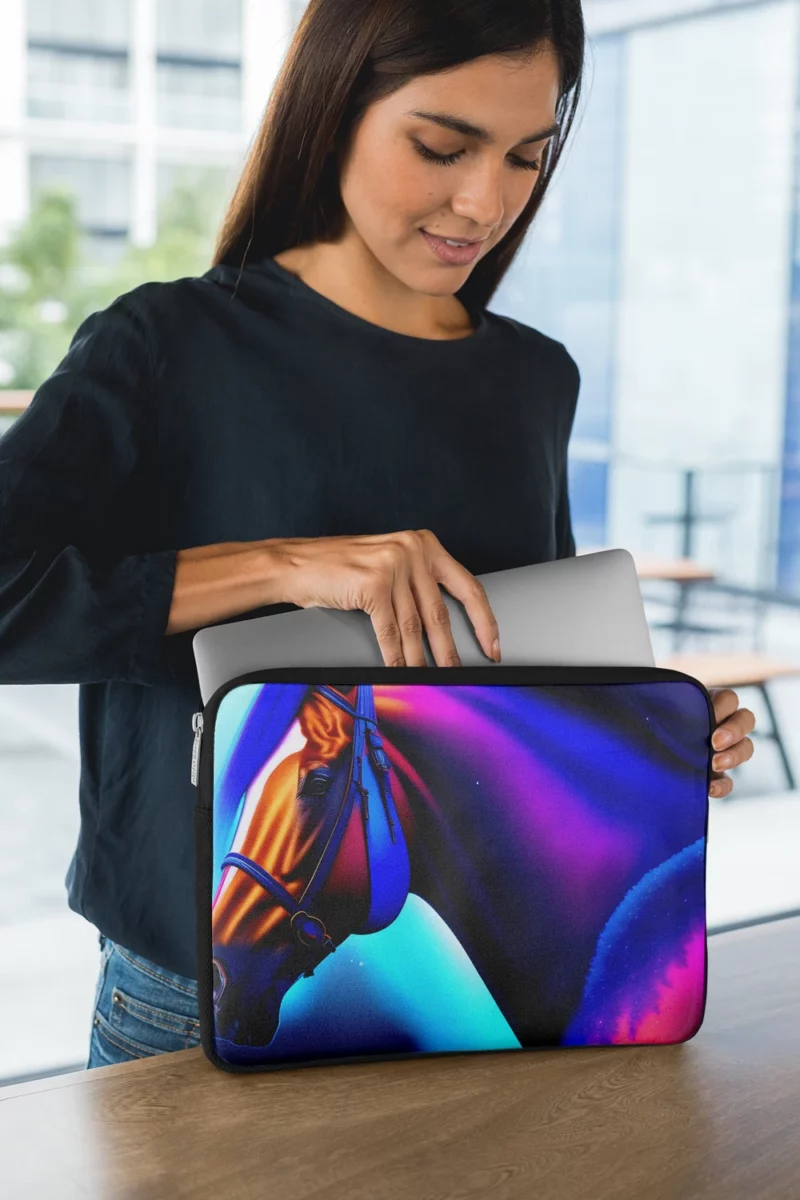 Colorful Horse Portrait Laptop Sleeve 1