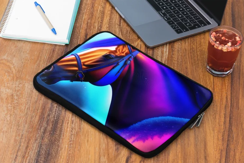 Colorful Horse Portrait Laptop Sleeve 2