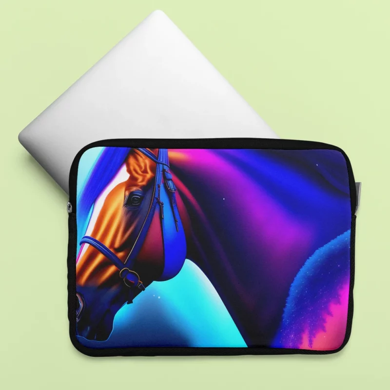 Colorful Horse Portrait Laptop Sleeve