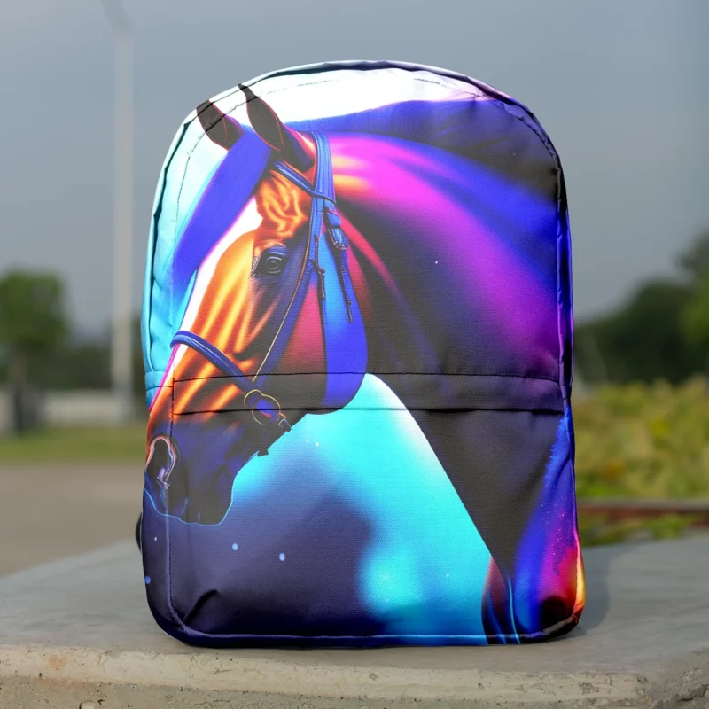 Colorful Horse Portrait Minimalist Backpack