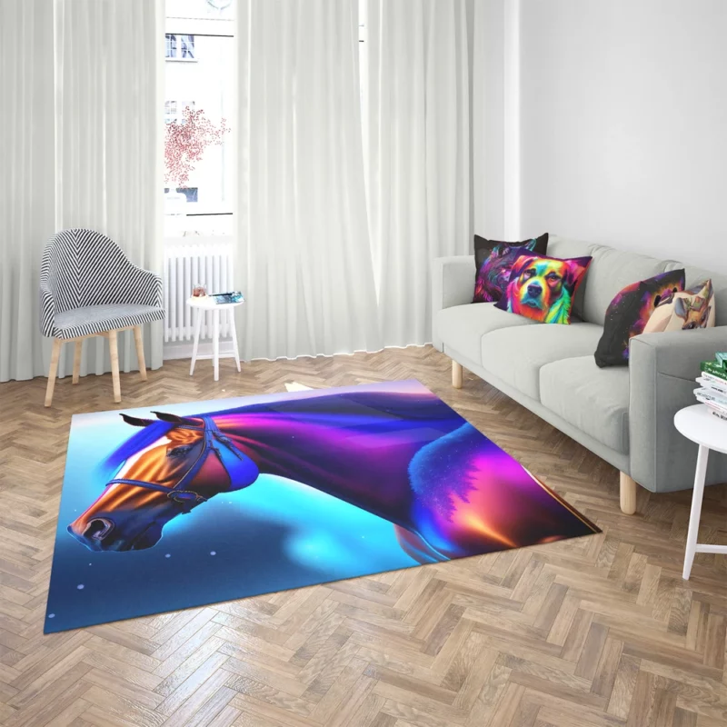 Colorful Horse Portrait Rug 2