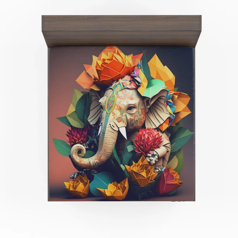 Colorful Origami Ganesha Fitted Sheet