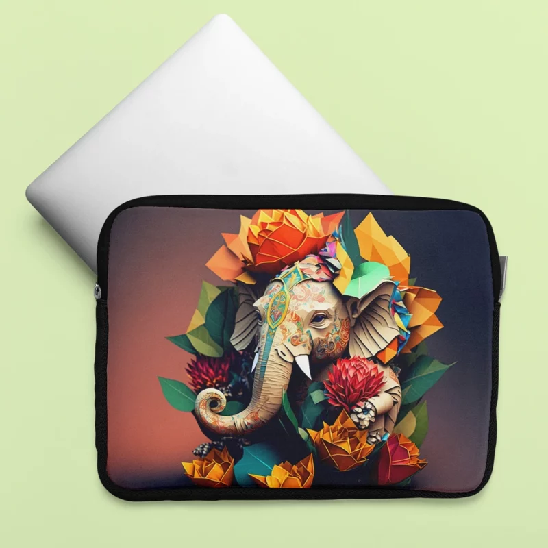 Colorful Origami Ganesha Laptop Sleeve