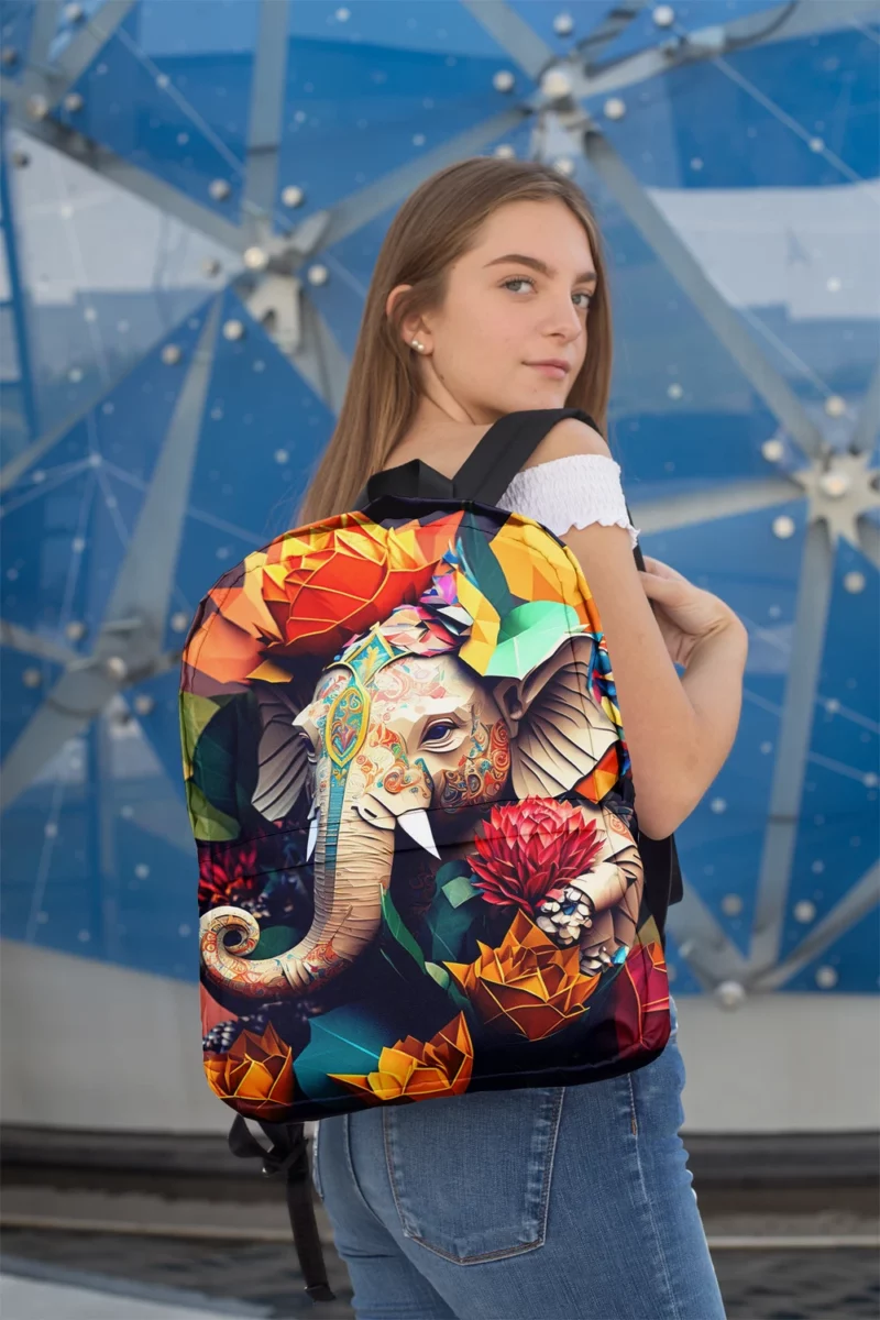 Colorful Origami Ganesha Minimalist Backpack 2