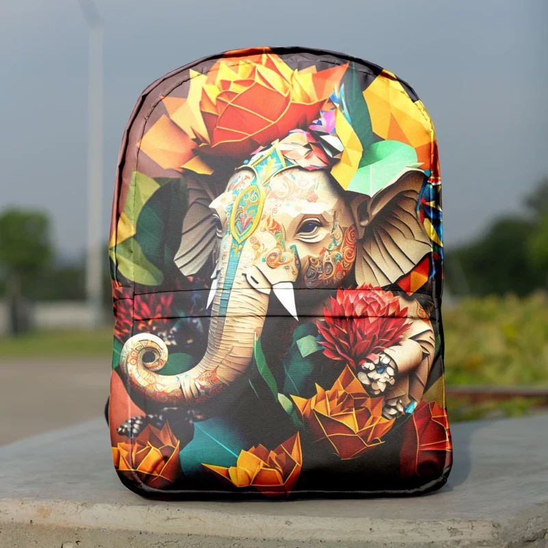 Colorful Origami Ganesha Minimalist Backpack