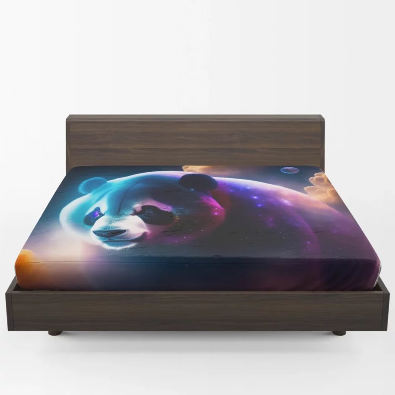 Colorful Panda Portrait Fitted Sheet 1