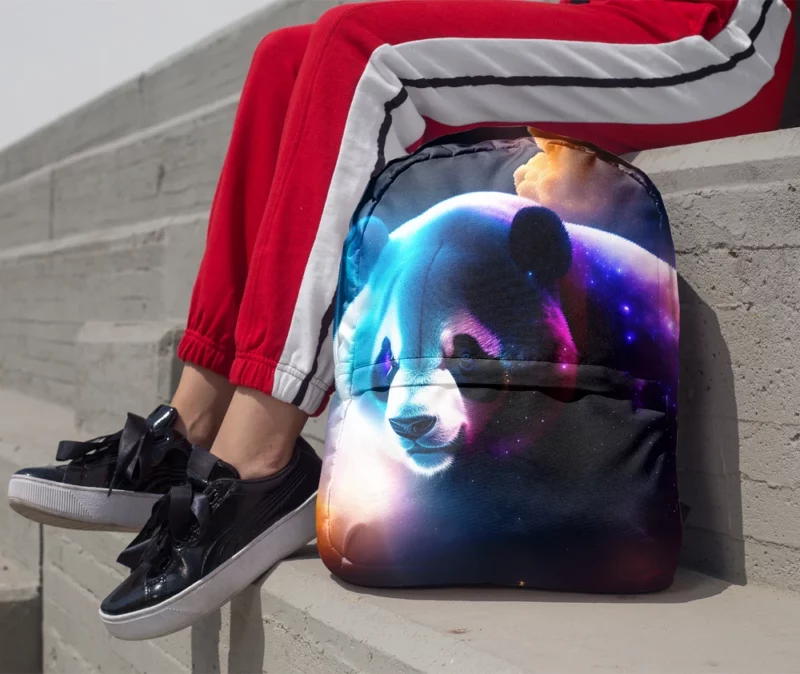 Colorful Panda Portrait Minimalist Backpack 1