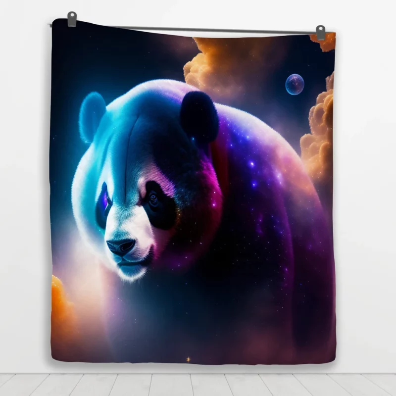 Colorful Panda Portrait Quilt Blanket 1