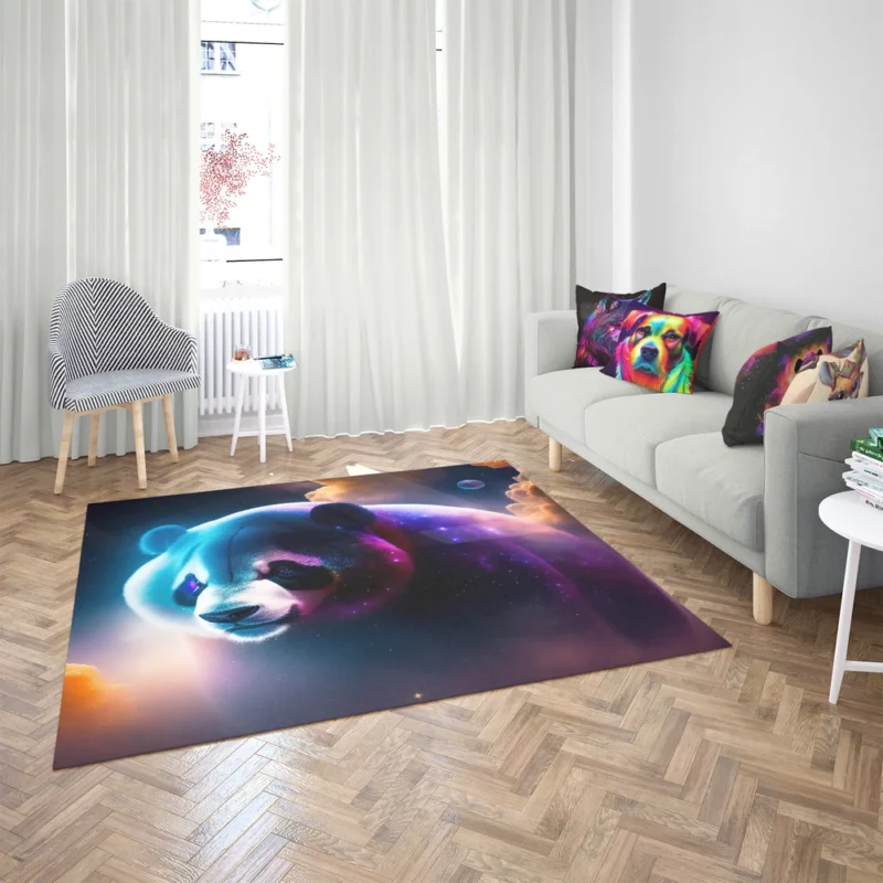 Colorful Panda Portrait Rug 2