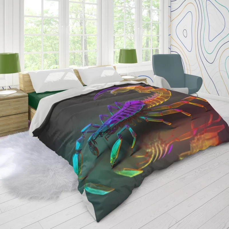 Colorful Scorpion Display Duvet Cover