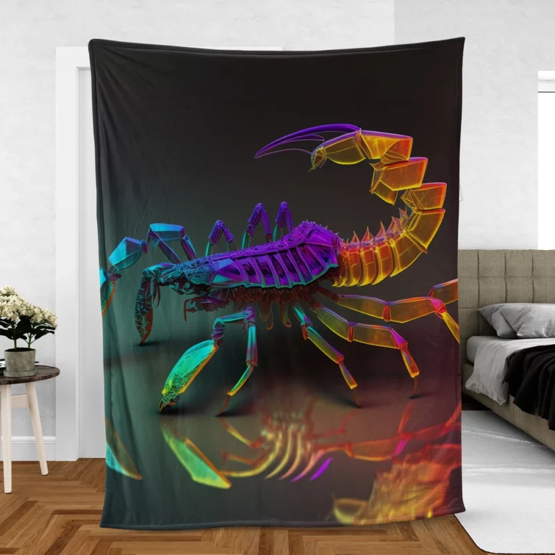 Colorful Scorpion Display Fleece Blanket