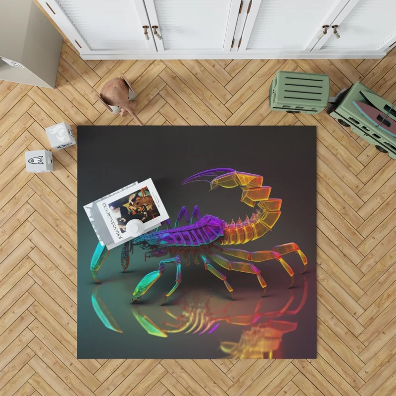 Colorful Scorpion Display Rug