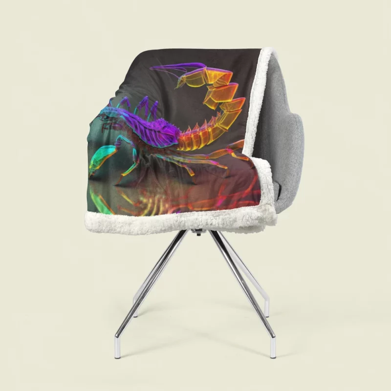 Colorful Scorpion Display Sherpa Fleece Blanket 1