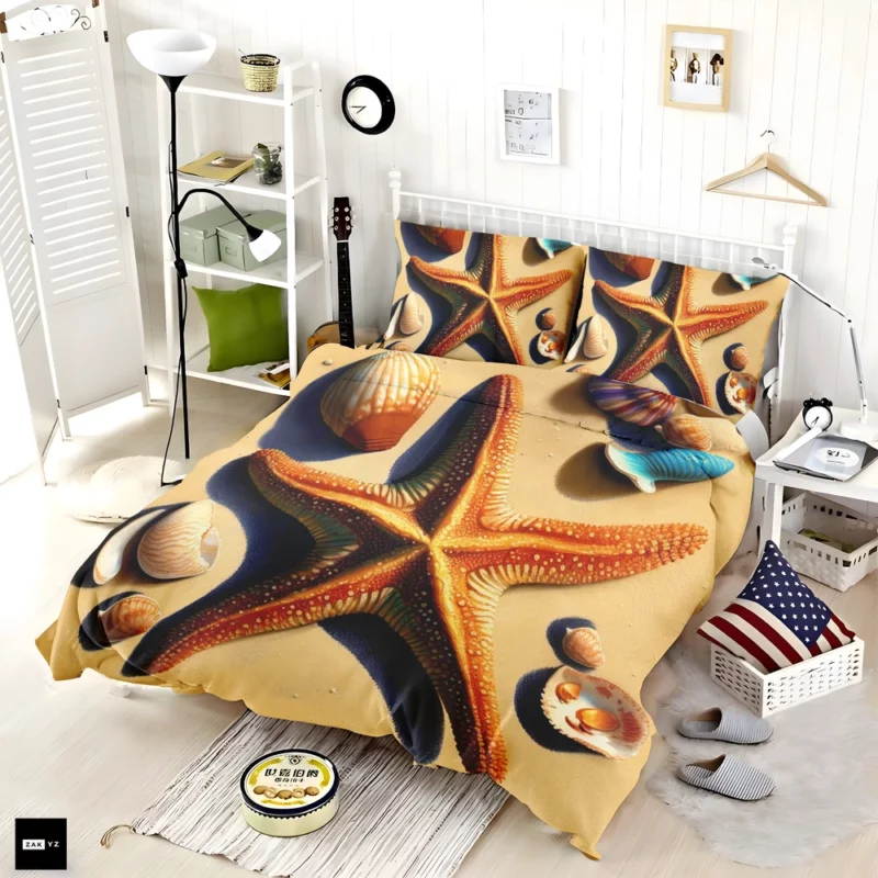 Colorful Starfish on Beach Bedding Set