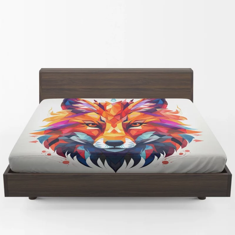 Colorful Wolf Head Artwork Fitted Sheet 1