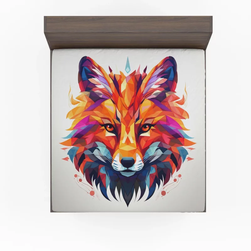 Colorful Wolf Head Artwork Fitted Sheet