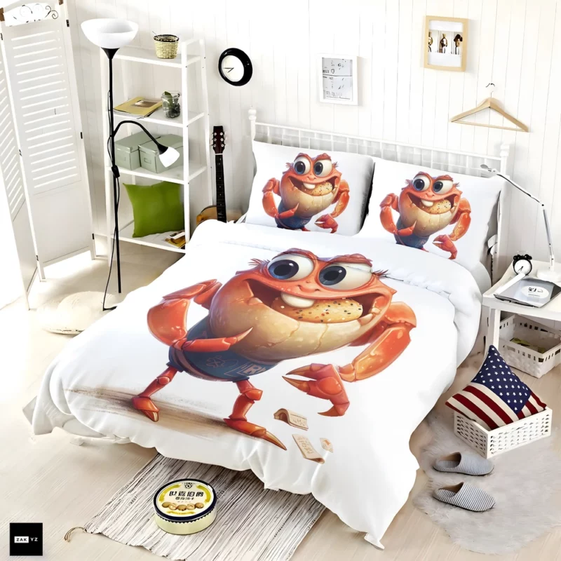 Crab With Beer Drawing Bedding Set