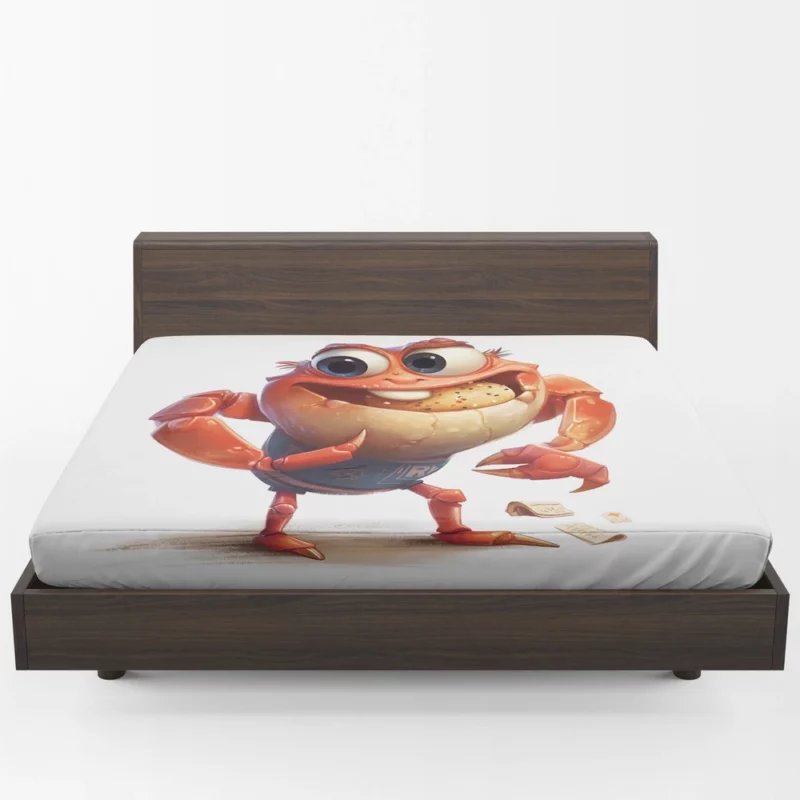 Crab With Beer Drawing Fitted Sheet 1