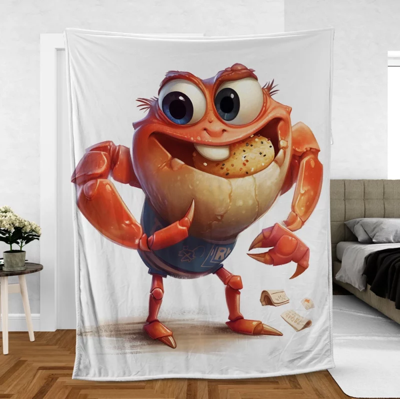 Crab With Beer Drawing Fleece Blanket