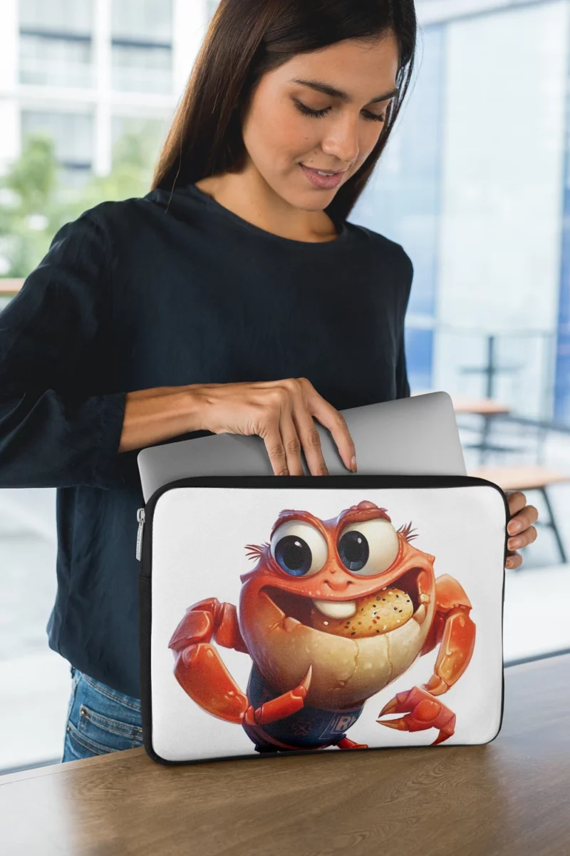 Crab With Beer Drawing Laptop Sleeve 1