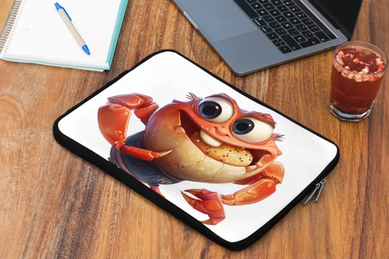 Crab With Beer Drawing Laptop Sleeve 2