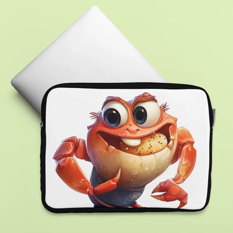 Crab With Beer Drawing Laptop Sleeve