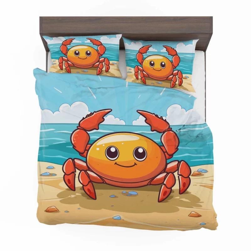 Crab on the Beach AI Art Bedding Set 2