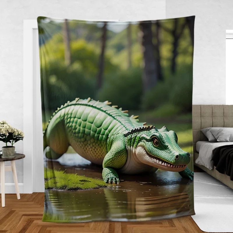 Crocodile Wallpaper Fleece Blanket