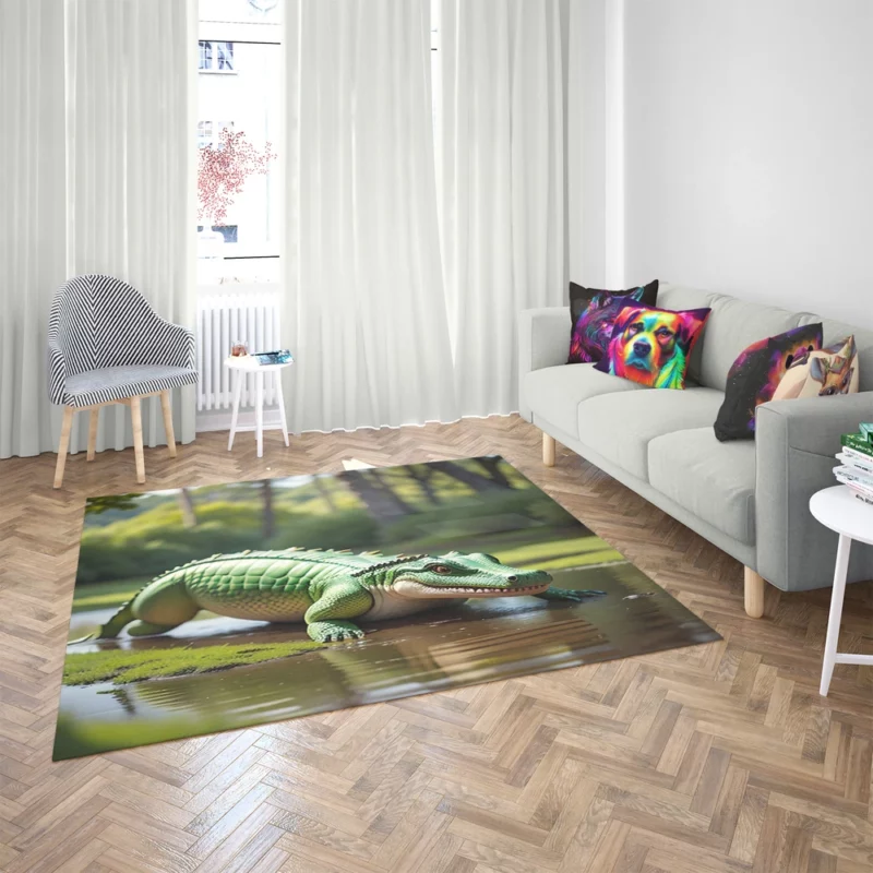 Crocodile Wallpaper Rug 2