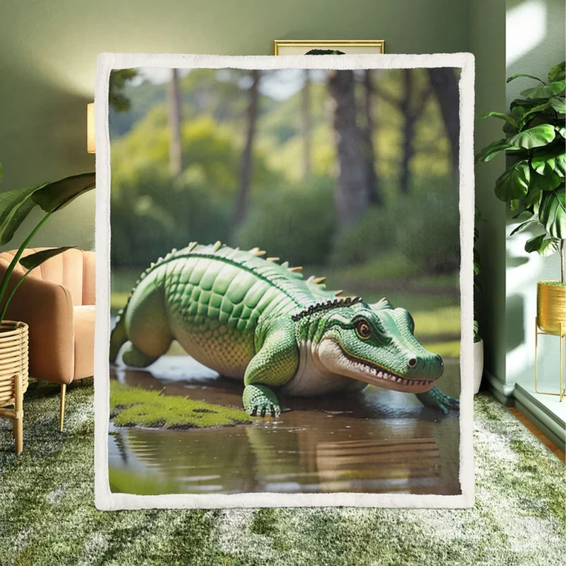 Crocodile Wallpaper Sherpa Fleece Blanket