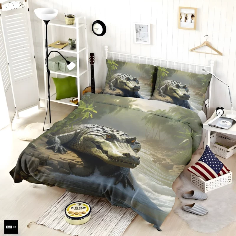 Crocodile by the Riverbank Bedding Set