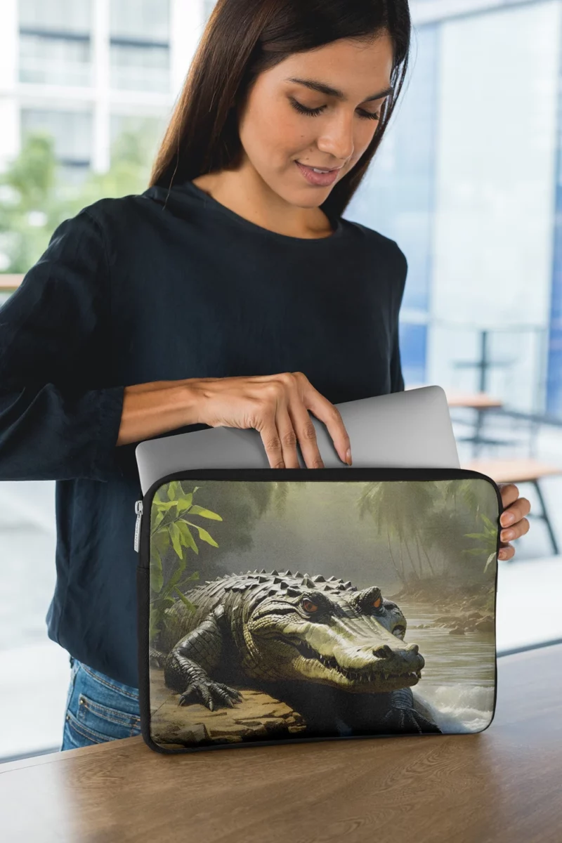 Crocodile by the Riverbank Laptop Sleeve 1