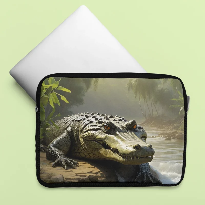 Crocodile by the Riverbank Laptop Sleeve