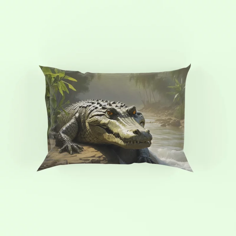 Crocodile by the Riverbank Pillow Case