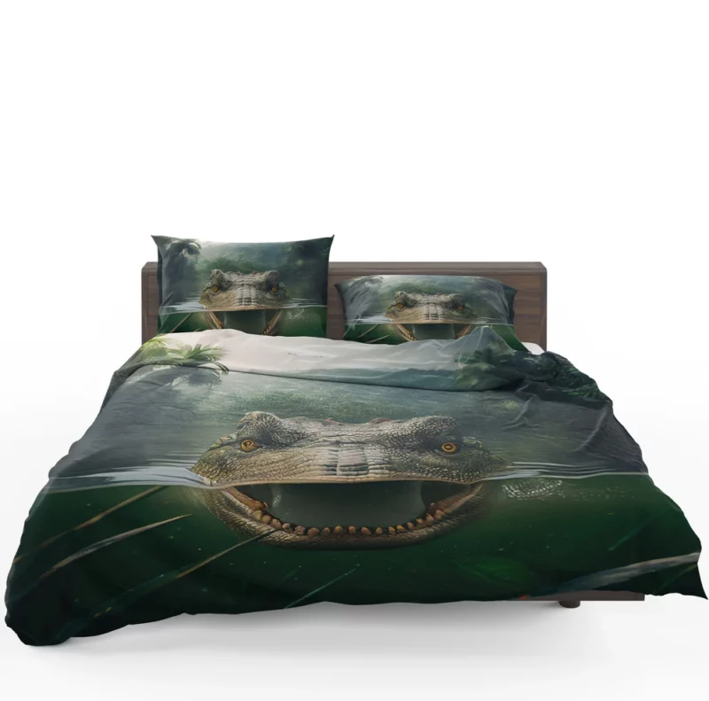 Crocodile in Lake AI Art Bedding Set 1