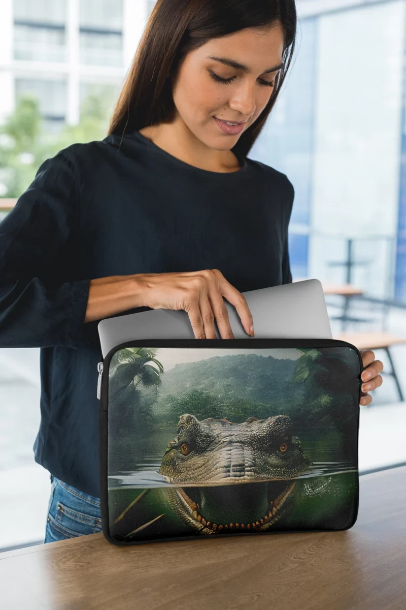 Crocodile in Lake AI Art Laptop Sleeve 1