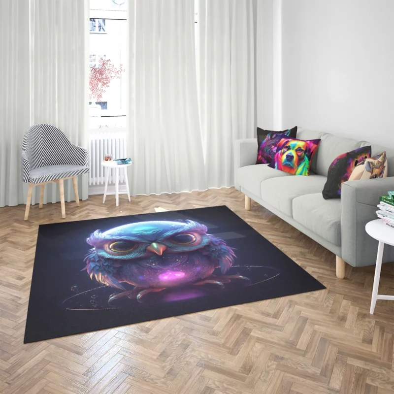 Crystal Baby Phoenix Illustration Rug 2