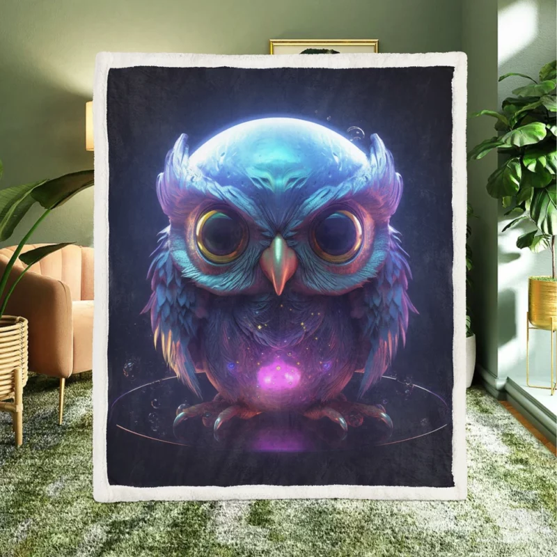 Crystal Baby Phoenix Illustration Sherpa Fleece Blanket