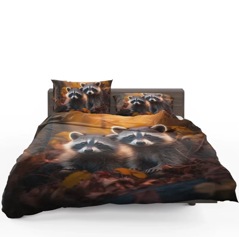 Curious Raccoon in the Wilderness Bedding Set 1