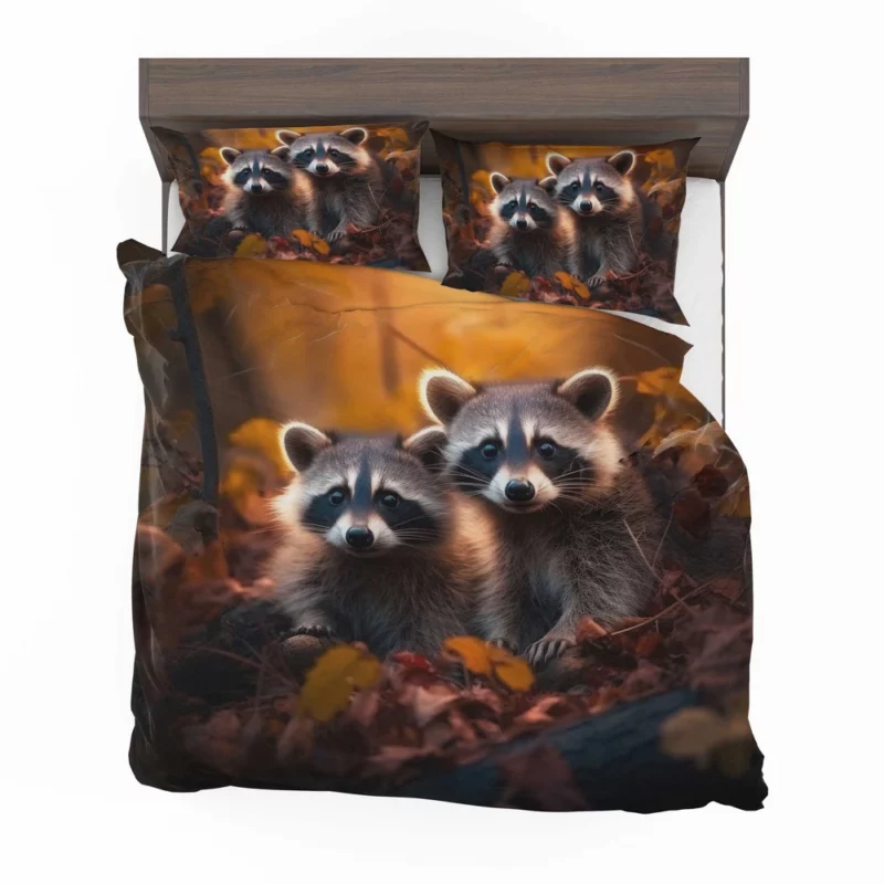 Curious Raccoon in the Wilderness Bedding Set 2