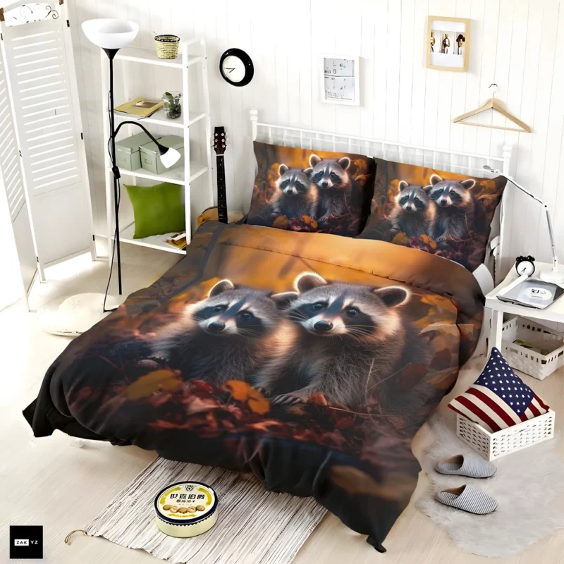Curious Raccoon in the Wilderness Bedding Set