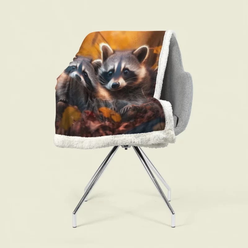 Curious Raccoon in the Wilderness Sherpa Fleece Blanket 1