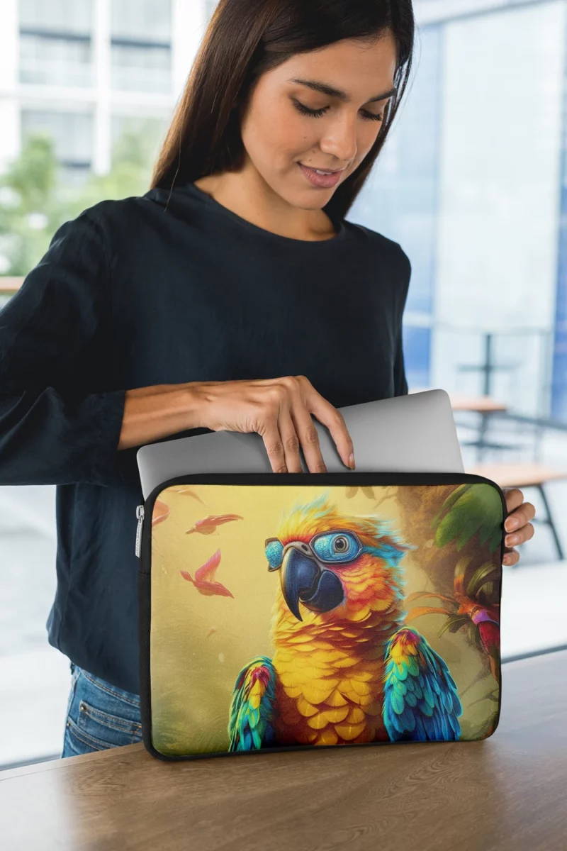 Cute 3D Colorful Macaw Parrot Laptop Sleeve 1