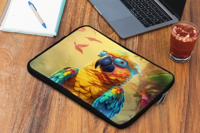 Cute 3D Colorful Macaw Parrot Laptop Sleeve 2