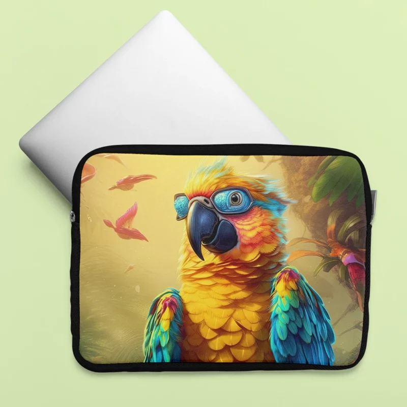 Cute 3D Colorful Macaw Parrot Laptop Sleeve