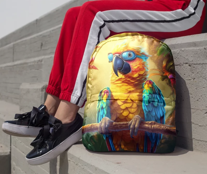 Cute 3D Colorful Macaw Parrot Minimalist Backpack 1