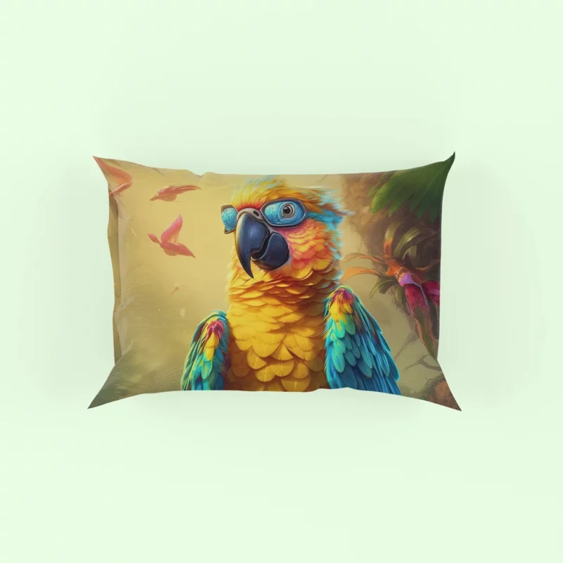 Cute 3D Colorful Macaw Parrot Pillow Case