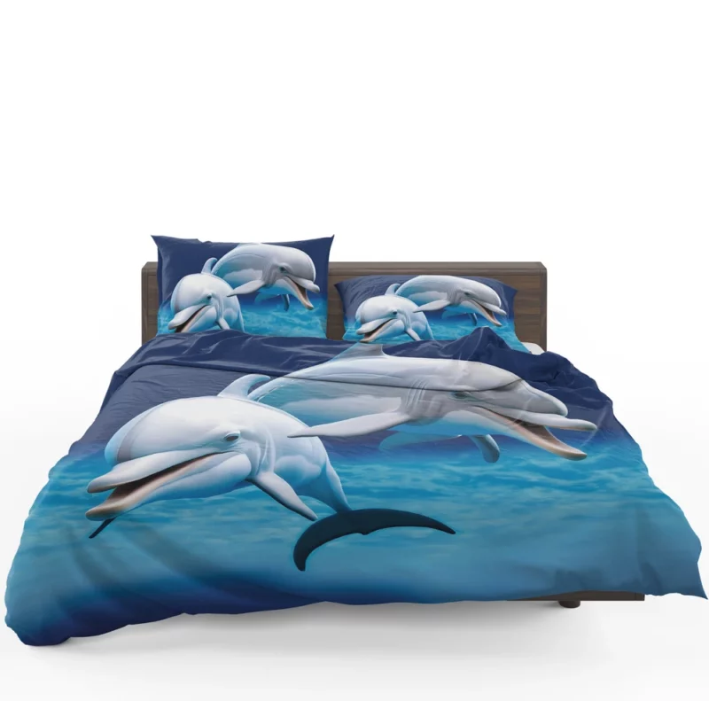 Cute 3D Dolphin Character Bedding Set 1