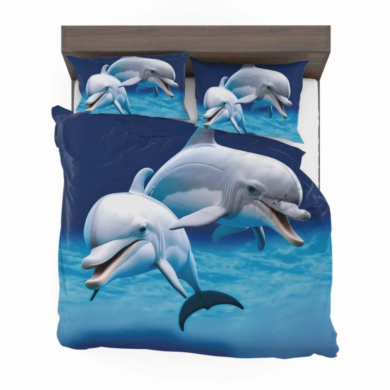 Cute 3D Dolphin Character Bedding Set 2